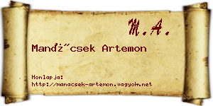 Manácsek Artemon névjegykártya